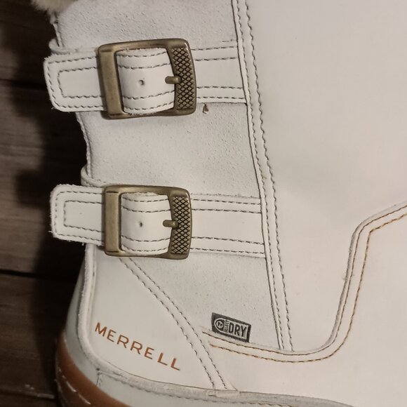 Merrell Decora Chant Women Snow Boots J48428 Size 8.5 White Faux Leather - Picture 3 of 16